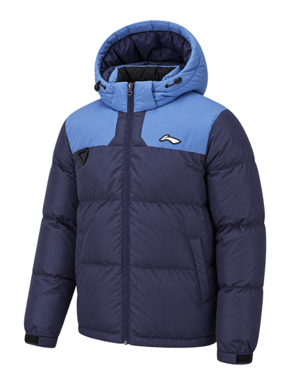 Li-Ning Herren Daunenjacke mit Kapuze dunkelblau - AYMS213-2