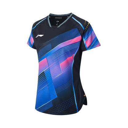 Tischtennis Damen National-Team Wettkampftrikot Cyber - schwarz - AAYT030-1
