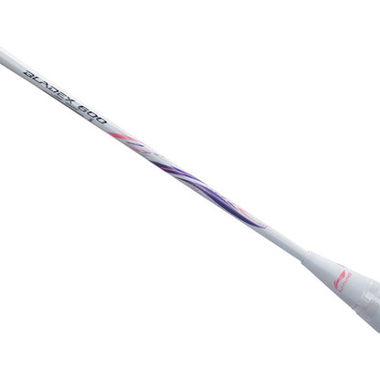 Badmintonschläger BladeX 600 (5U) White - Lilac unbespannt  - AYPV015-5